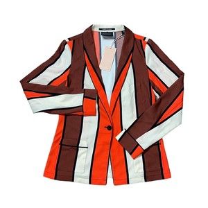 Scotch & Soda Womens XS Striped Chiffon Long Sleeve Blazer Sport Coat Jacket